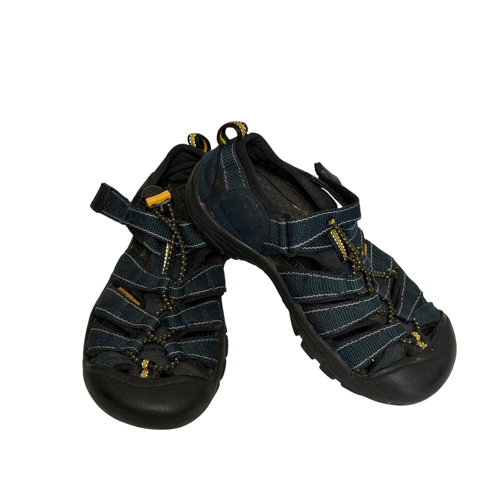 Keen Newport H2 Kids Sport Sandals Navy Blue Yellow Waterproof Size 1 US 13 UK